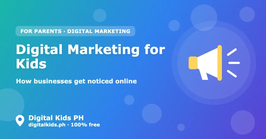 Digital Kids PH digital marketing for kids featured image with megaphone