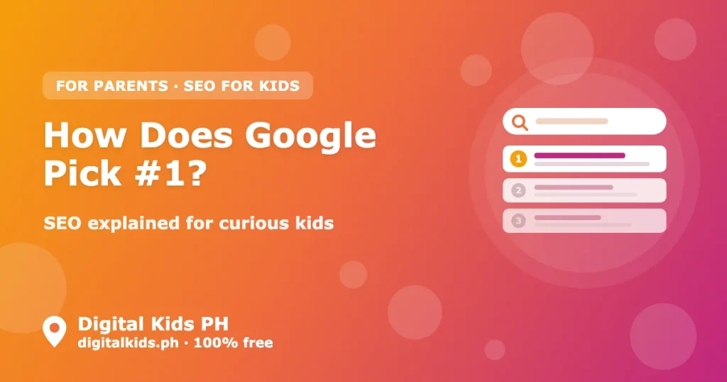 Digital Kids PH SEO for kids featured image with ranked search results